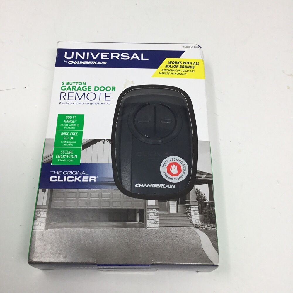 Universal by Chamberlain Remote 2 Button Garage Door Opener KLIK3U-BK2 New